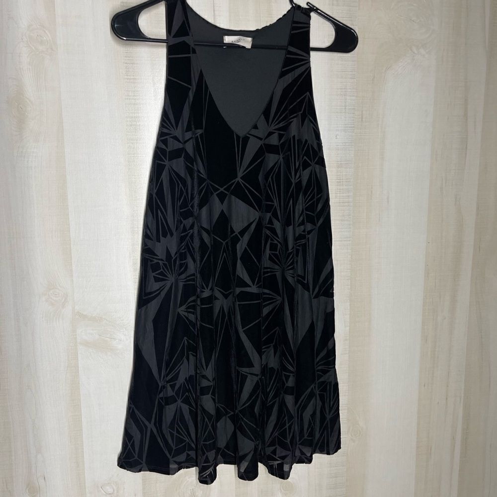 Everly velvet and‎ knit black swing dress sleeveless, racer back, size small